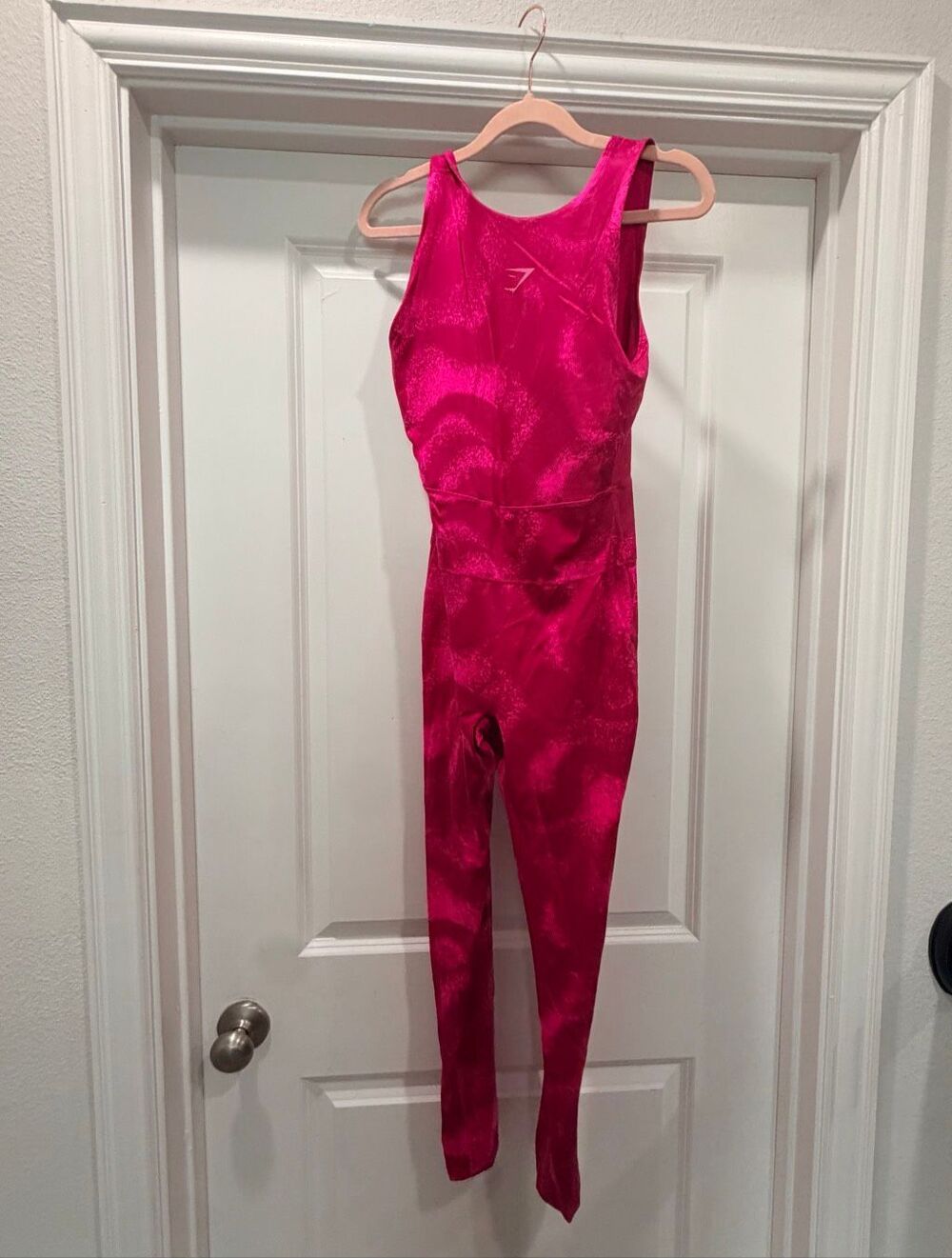 Gymshark Pink Seamless Full Length Jumpsuit Racerback Active Romper Sz S
